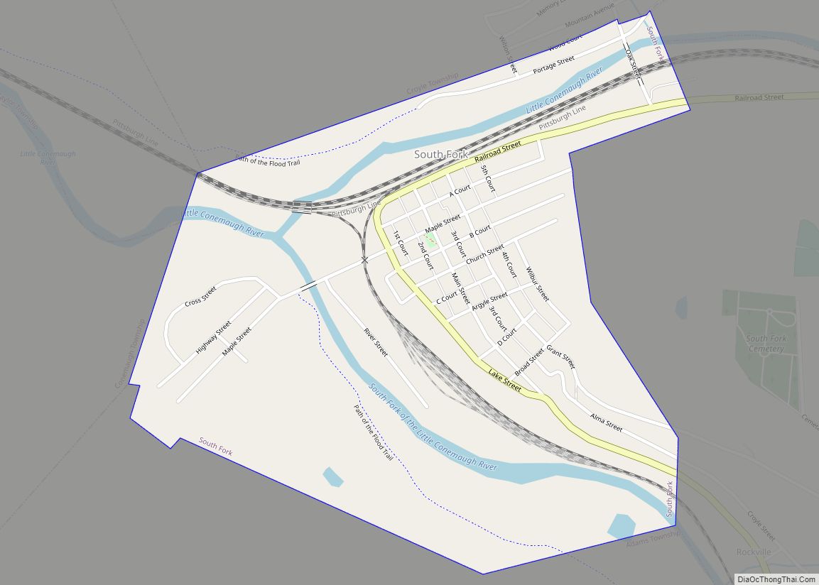 Map of South Fork borough, Pennsylvania