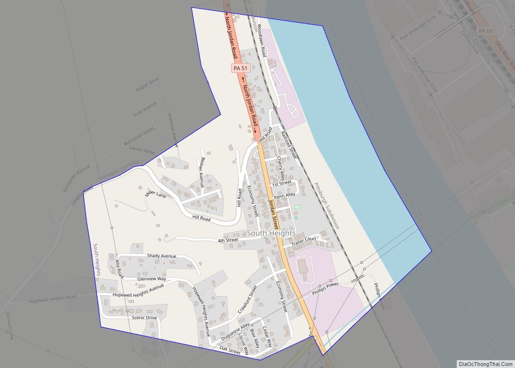 Map of South Heights borough