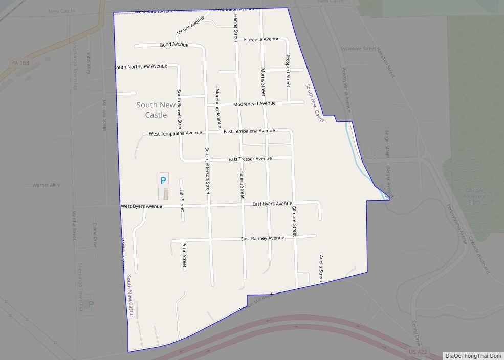 Map of South New Castle borough