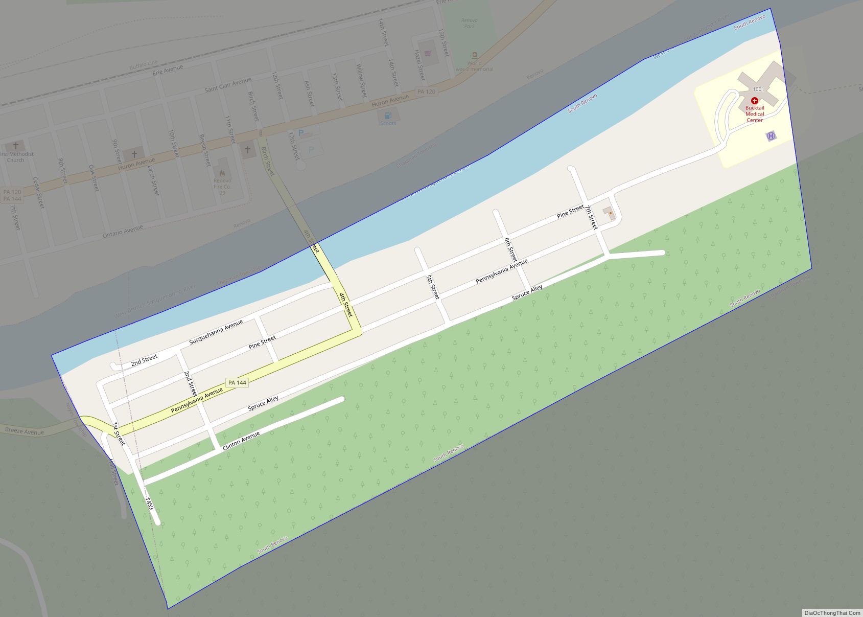 Map of South Renovo borough