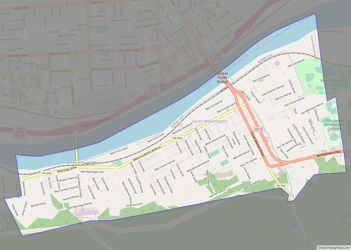 Map of South Williamsport borough