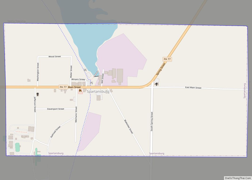 Map of Spartansburg borough