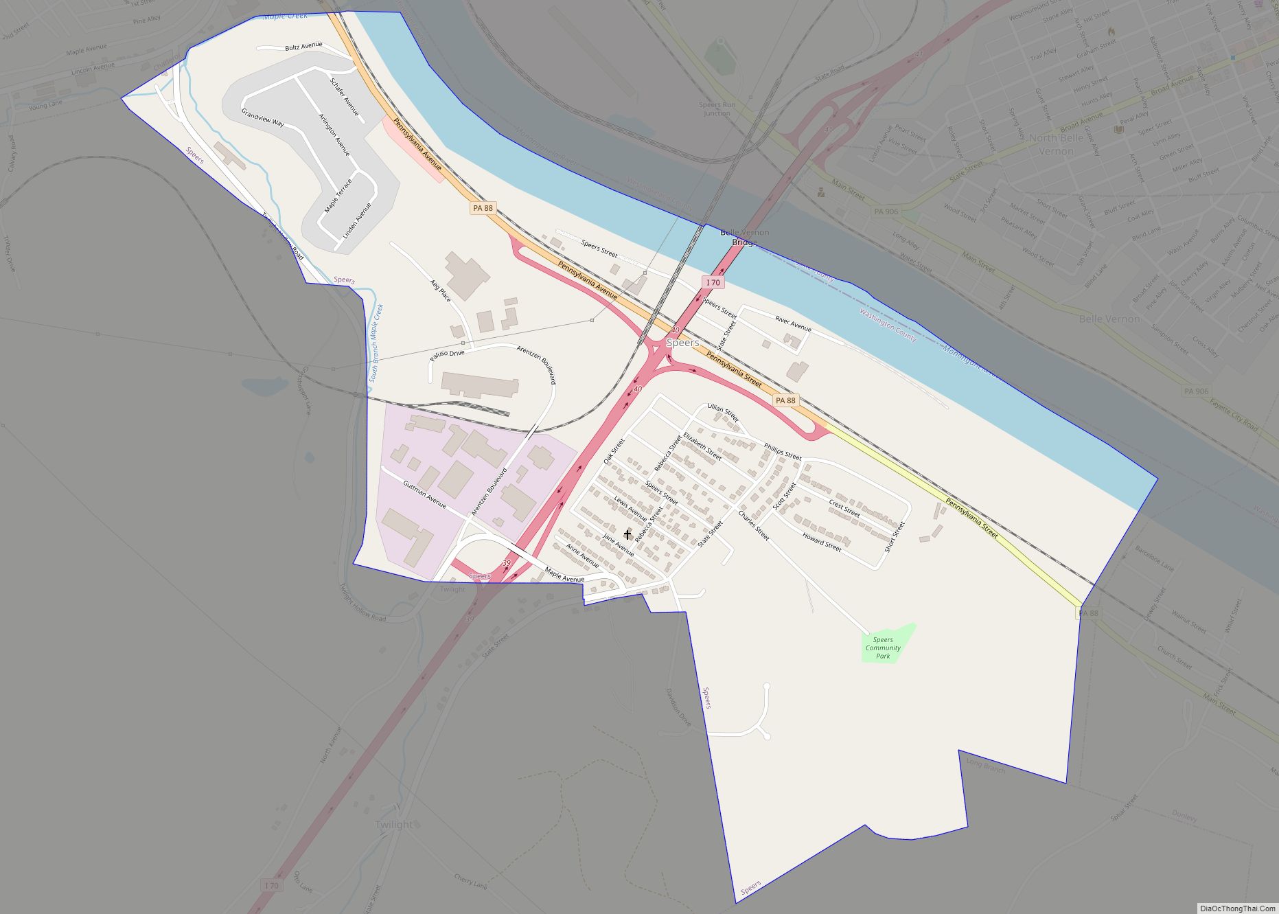 Map of Speers borough