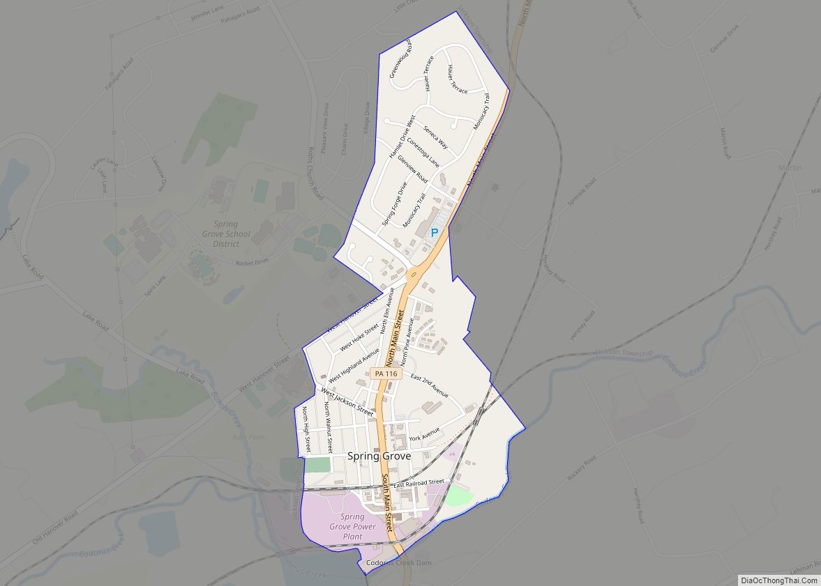 Map of Spring Grove borough, Pennsylvania