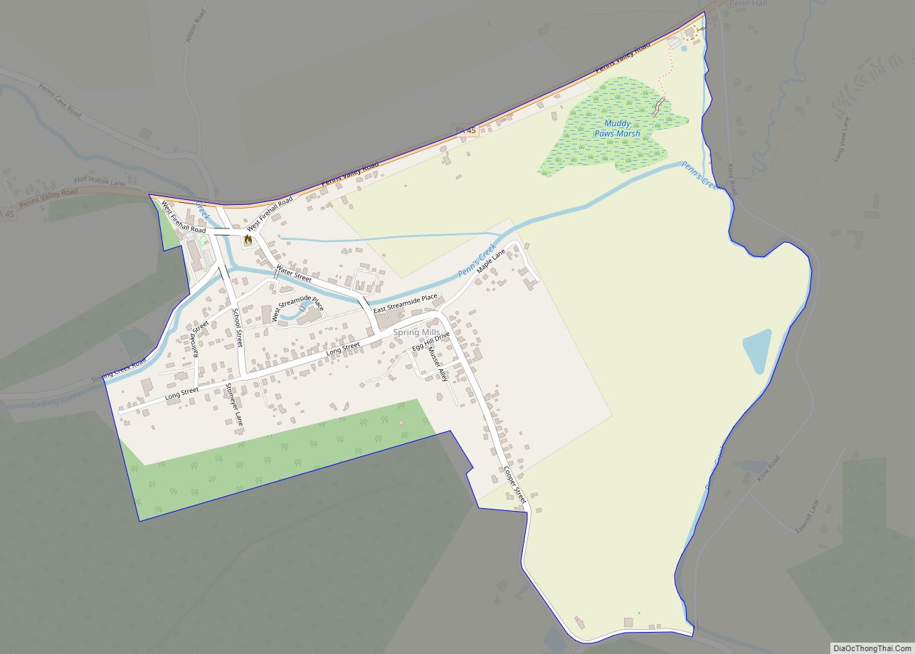 Map of Spring Mills CDP