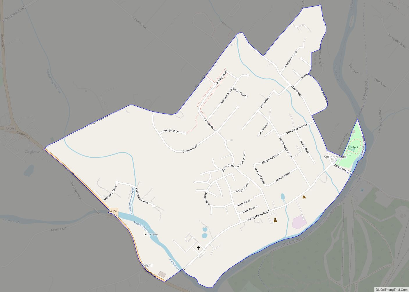 Map of Spring Mount CDP