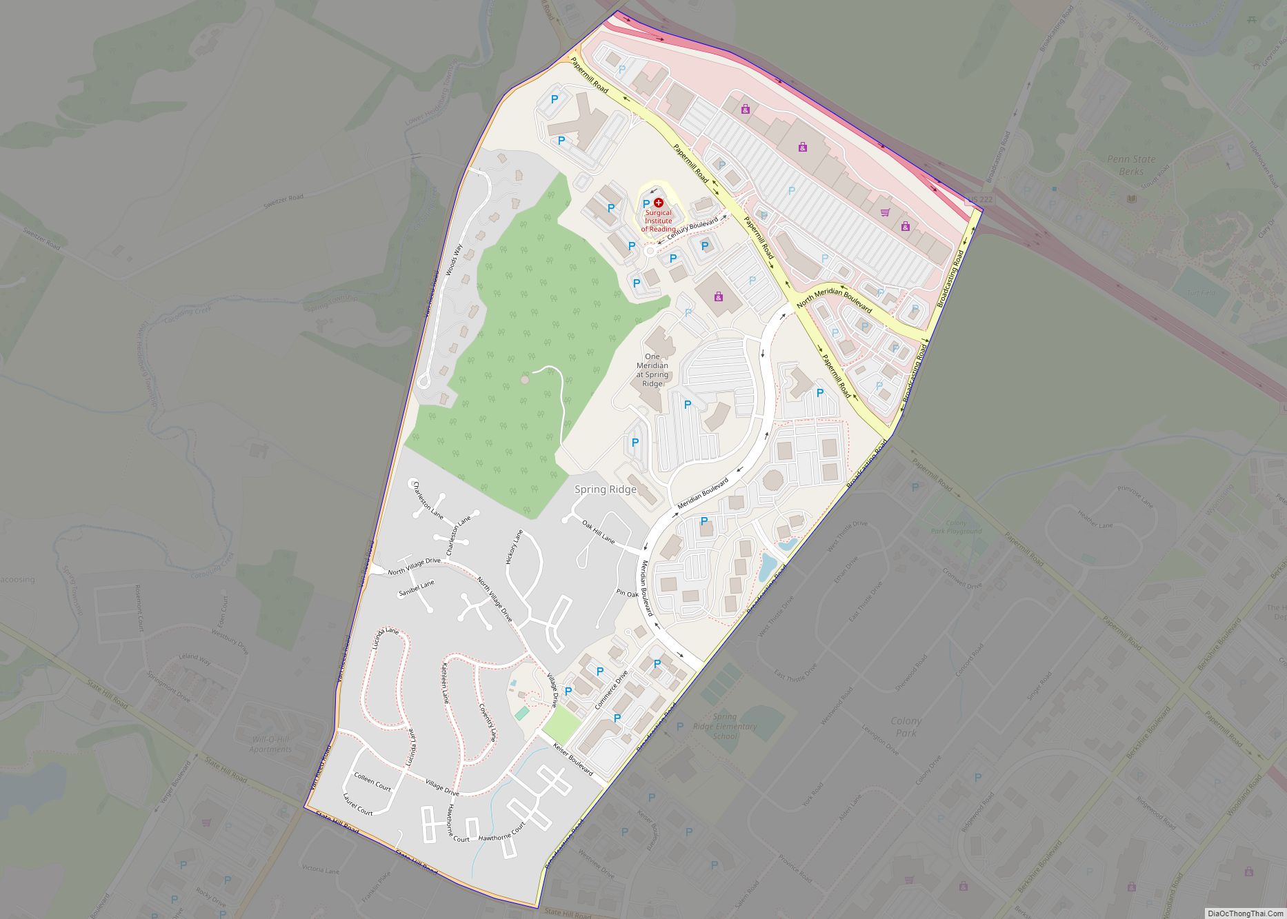 Map of Spring Ridge CDP, Pennsylvania