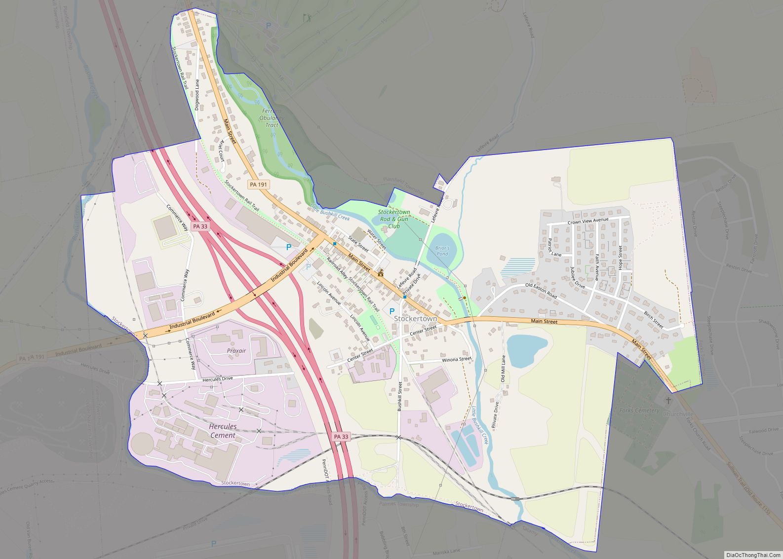 Map of Stockertown borough