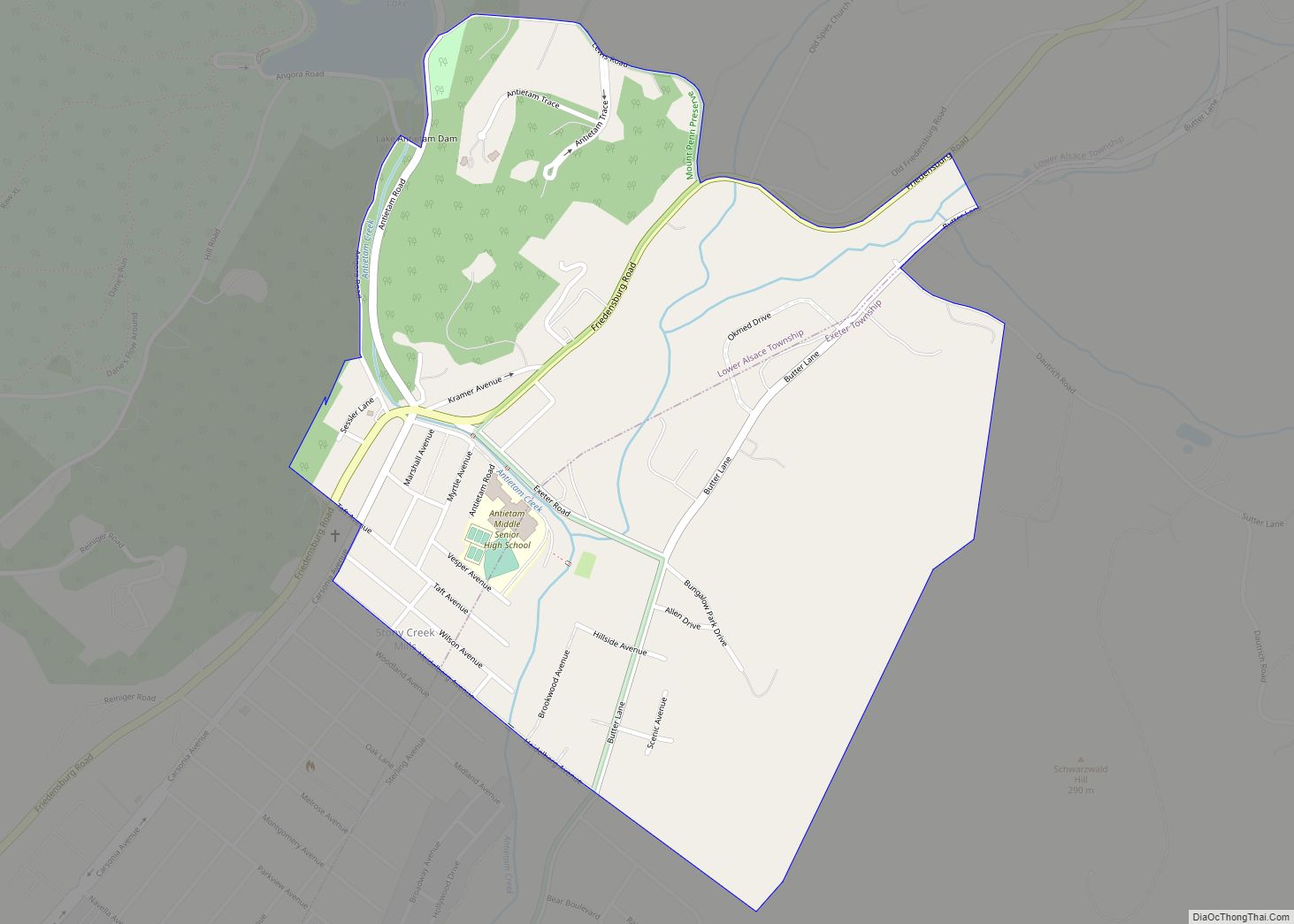 Map of Stony Creek Mills CDP