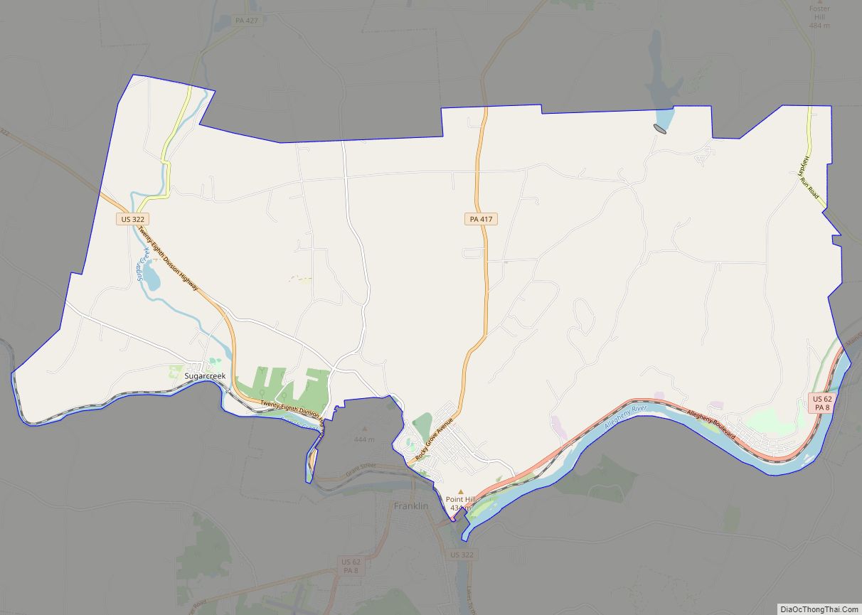 Map of Sugarcreek borough, Pennsylvania