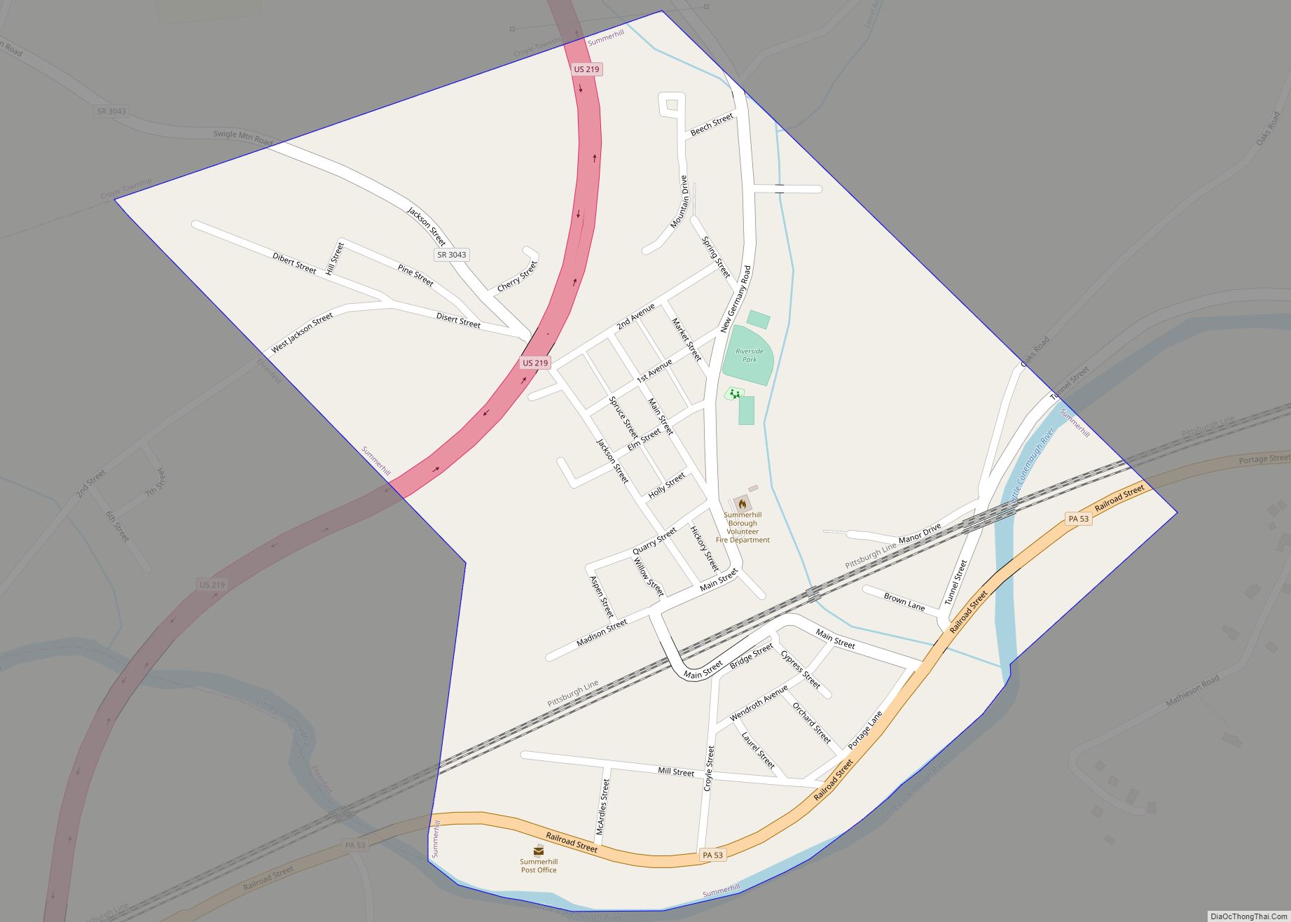 Map of Summerhill borough