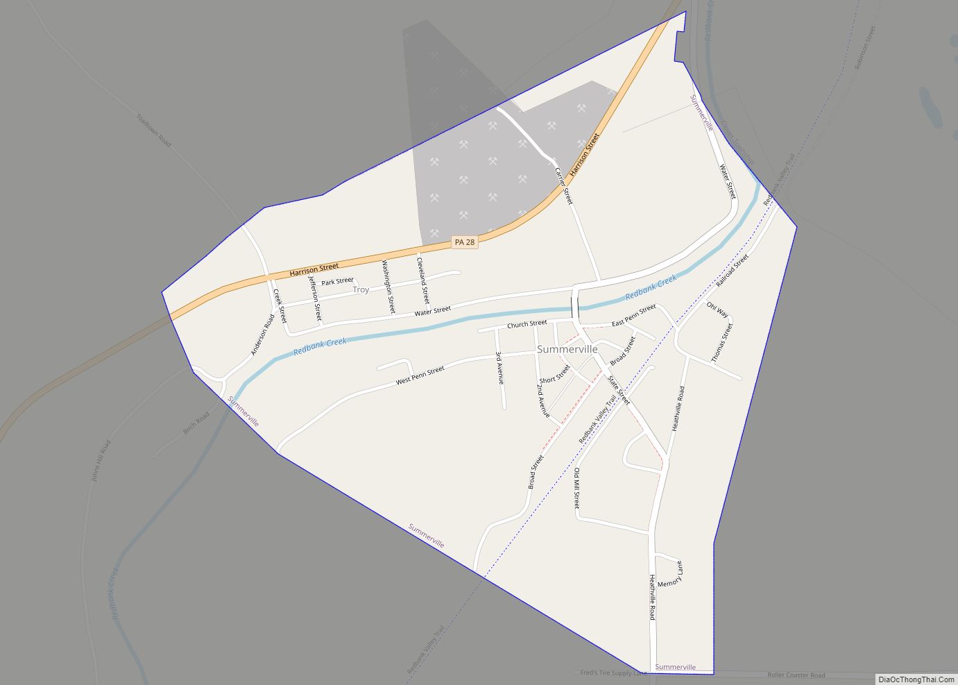 Map of Summerville borough, Pennsylvania