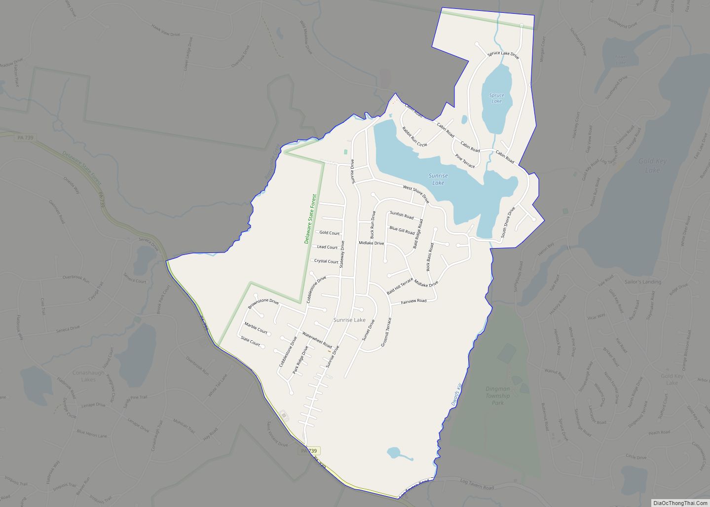 Map of Sunrise Lake CDP - Thong Thai Real