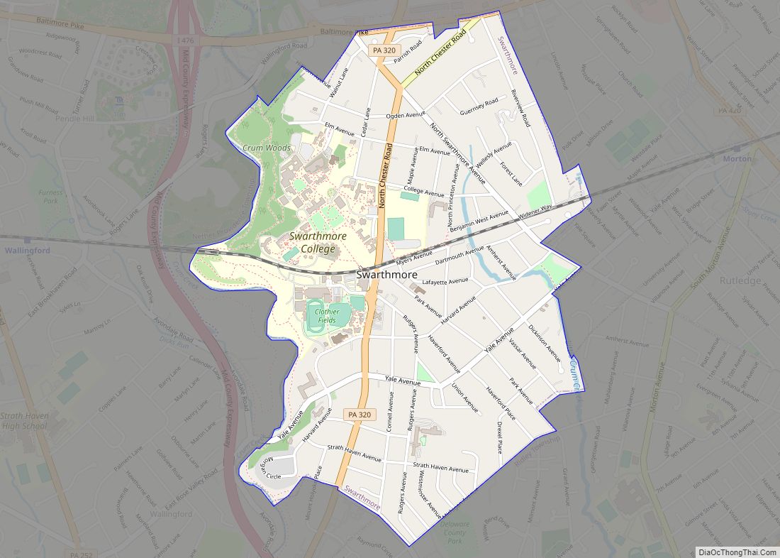 Map of Swarthmore borough