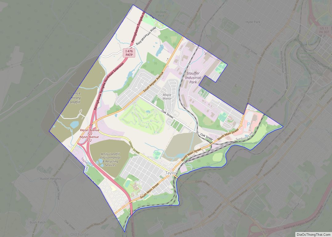 Map of Taylor borough, Pennsylvania