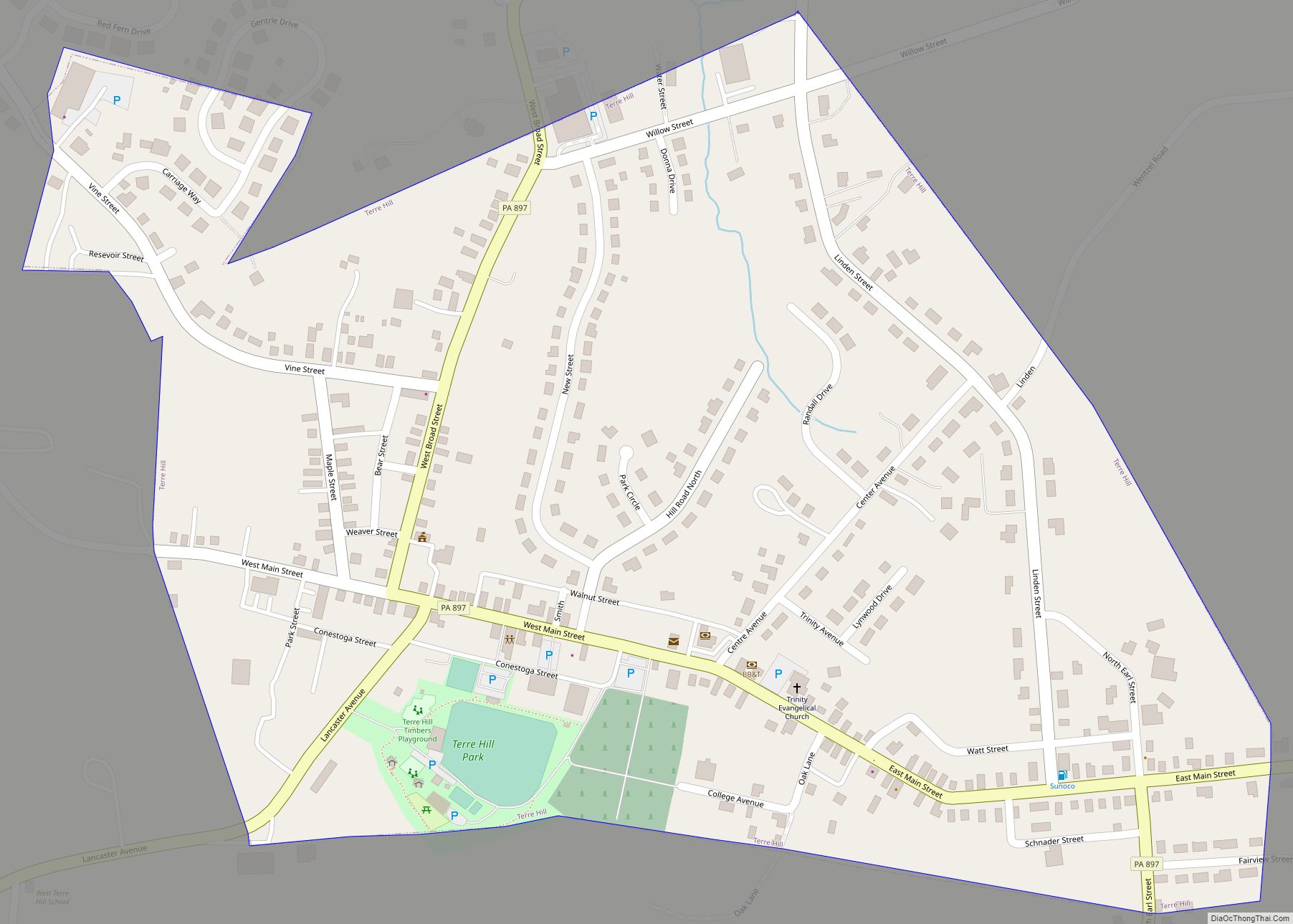Map of Terre Hill borough