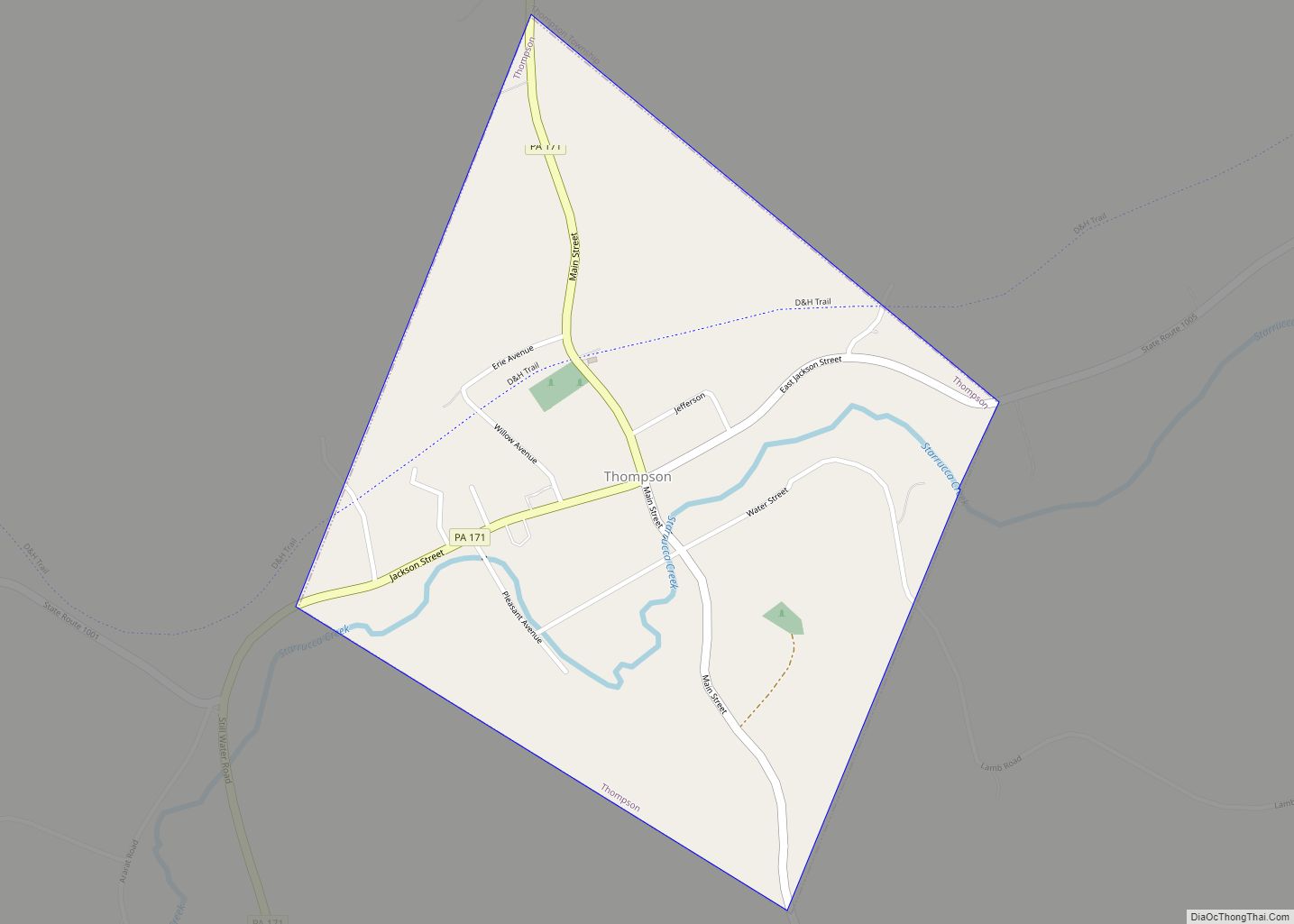 Map of Thompson borough, Pennsylvania