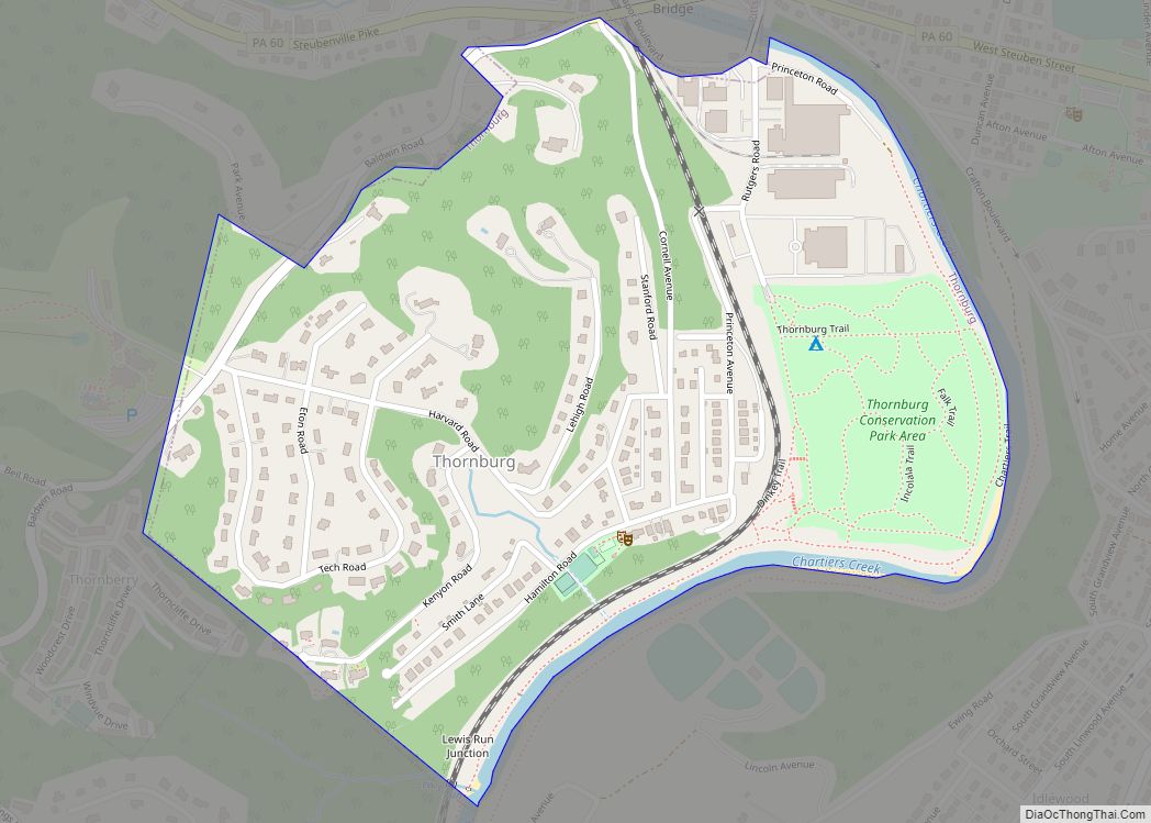 Map of Thornburg borough, Pennsylvania