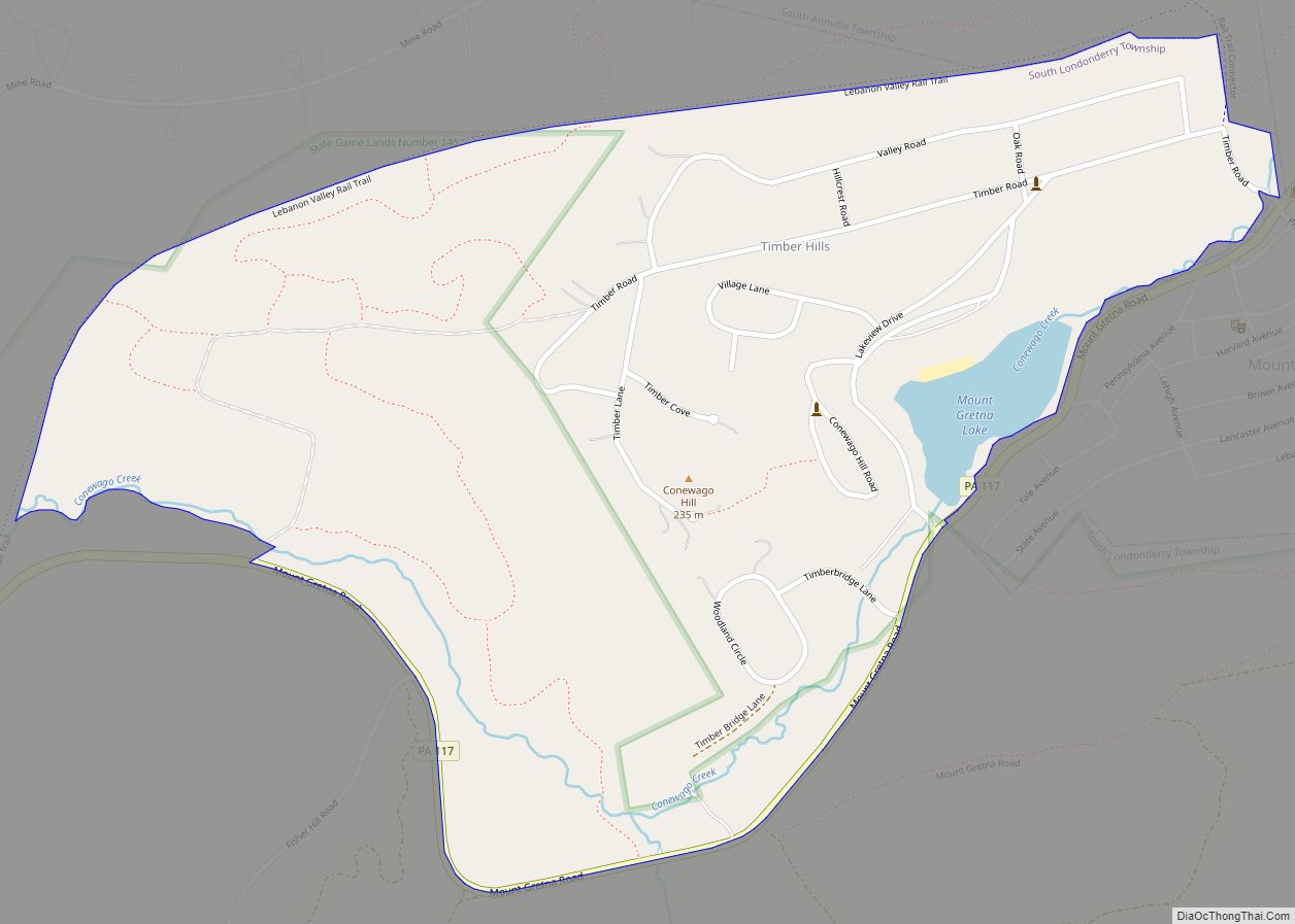 Map of Timber Hills CDP