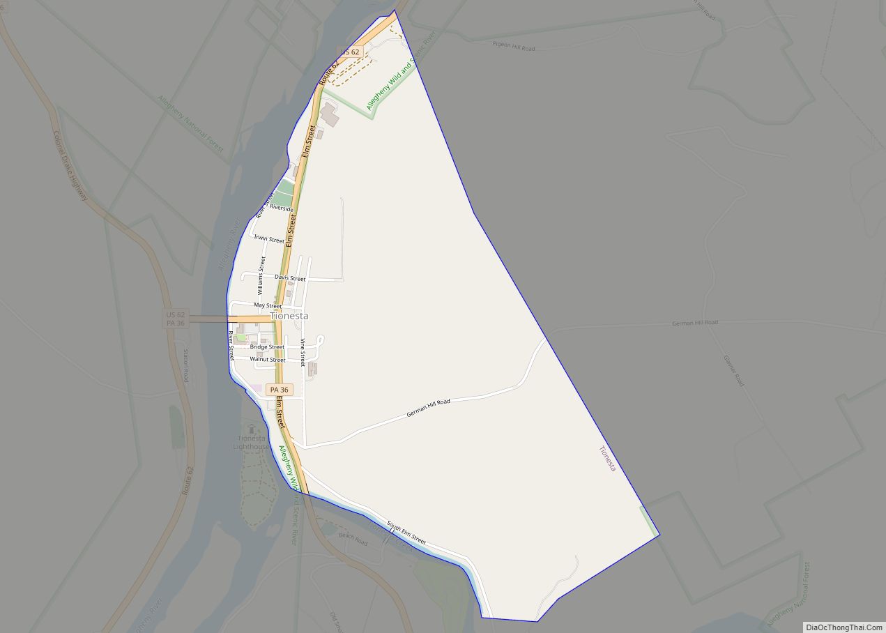 Map of Tionesta borough