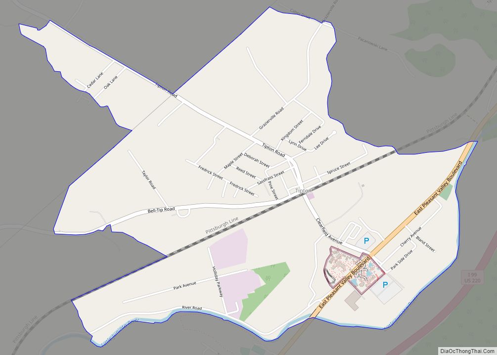 Map of Tipton CDP, Pennsylvania