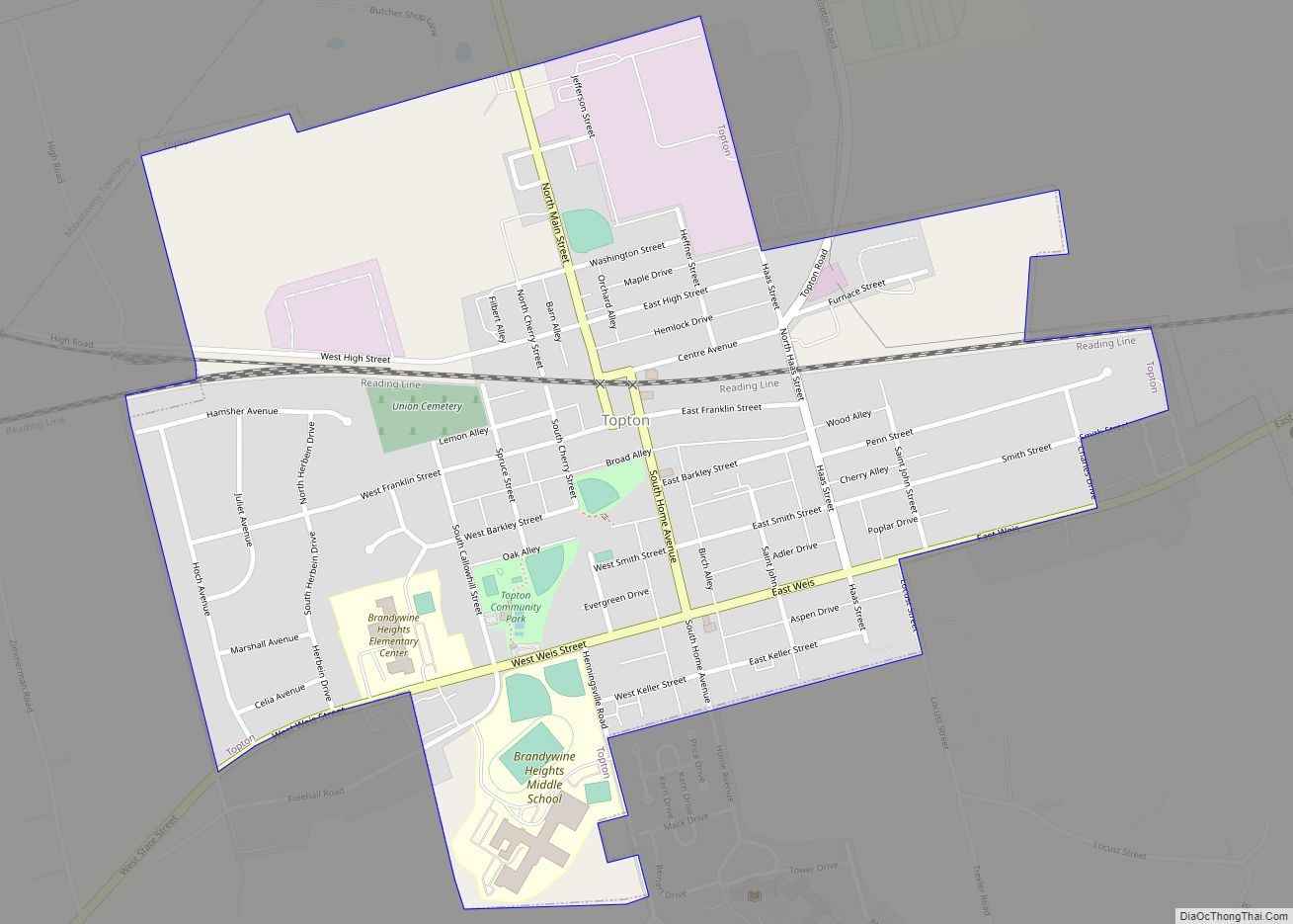 Map of Topton borough