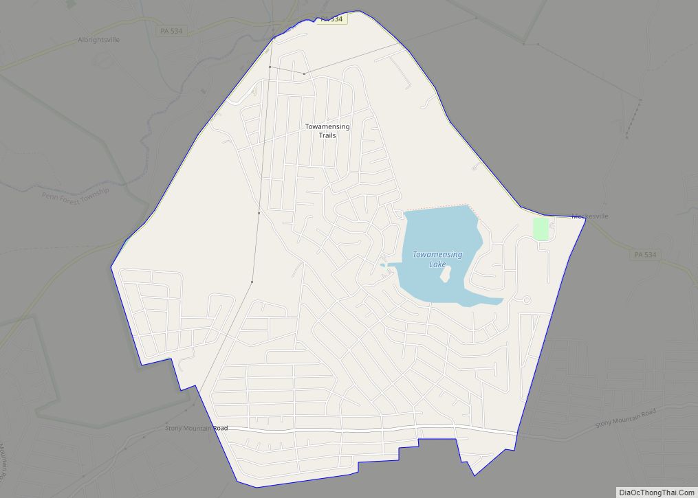 Map of Towamensing Trails CDP