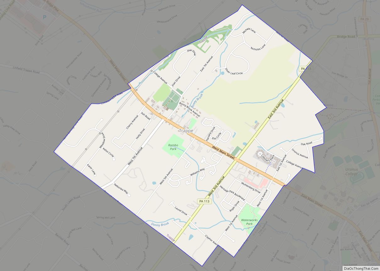 Map of Trappe borough, Pennsylvania