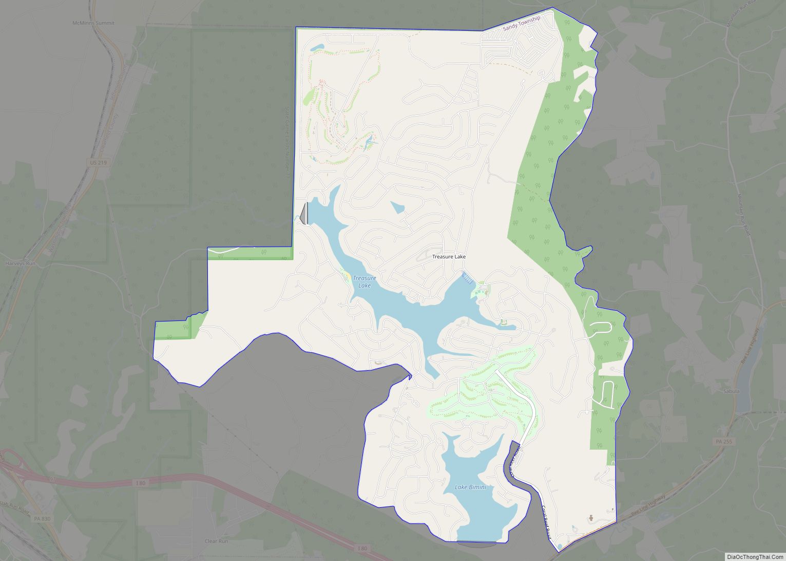 Map of Treasure Lake CDP