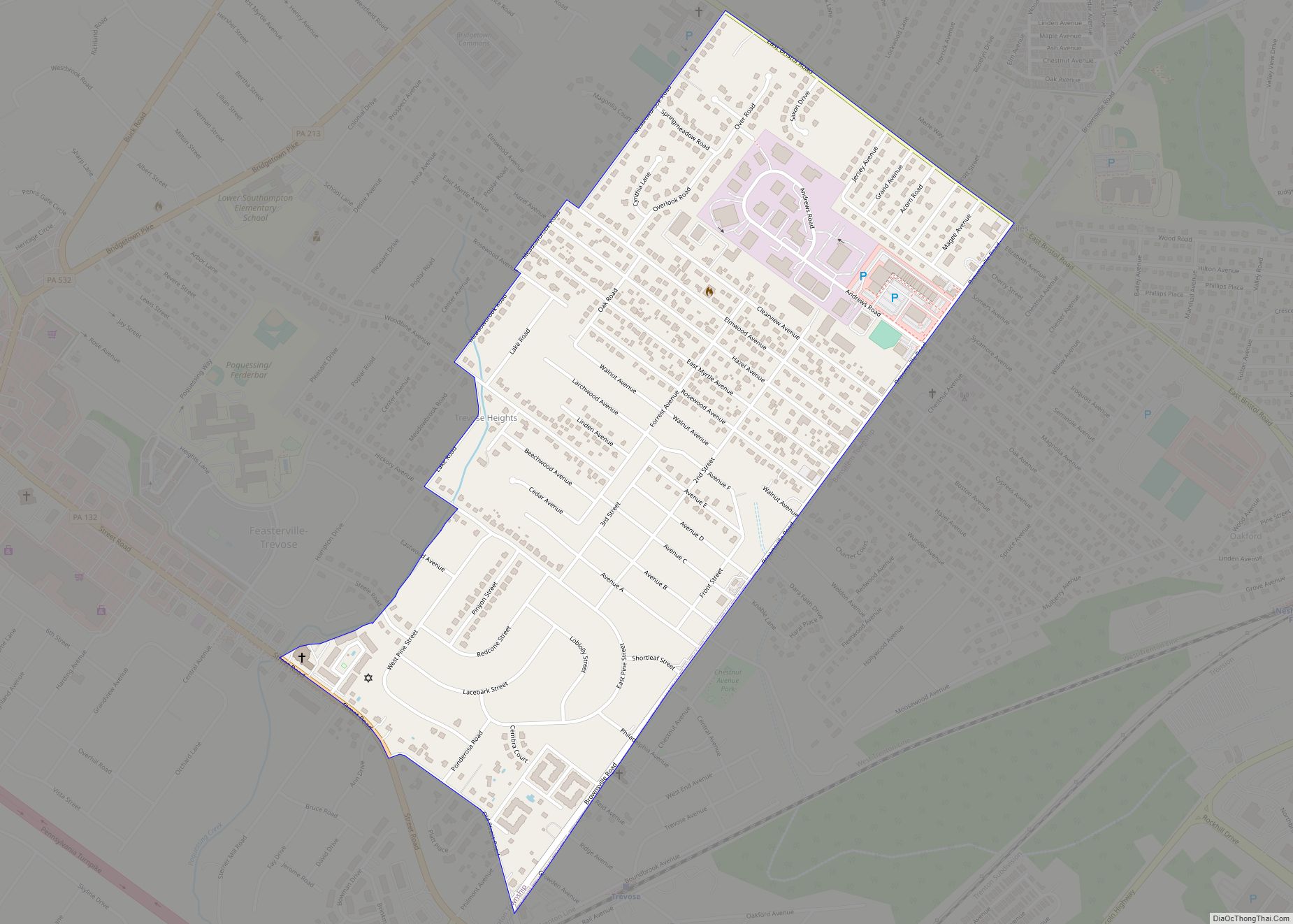 Map of Trevose CDP