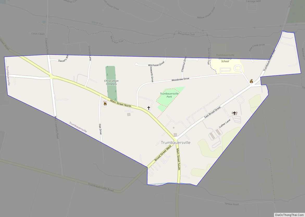 Map of Trumbauersville borough