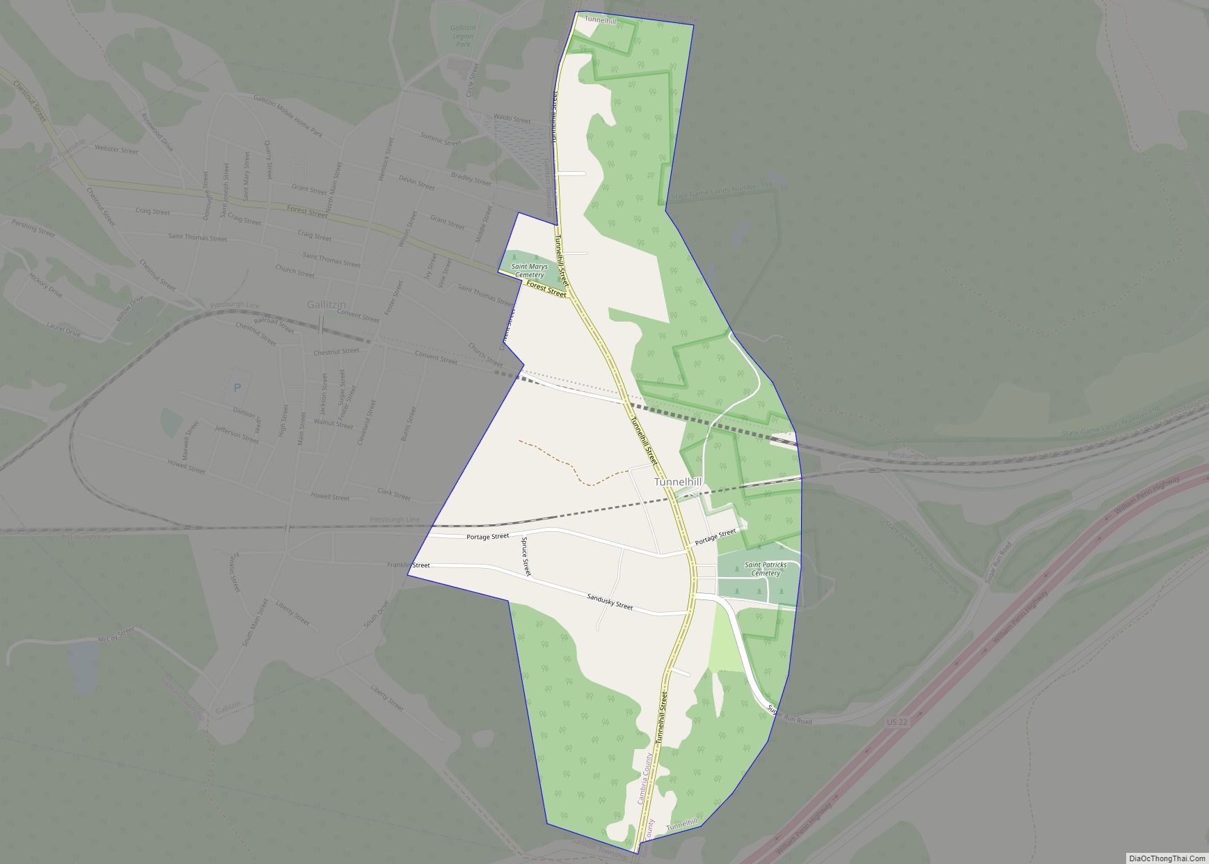 Map of Tunnelhill borough