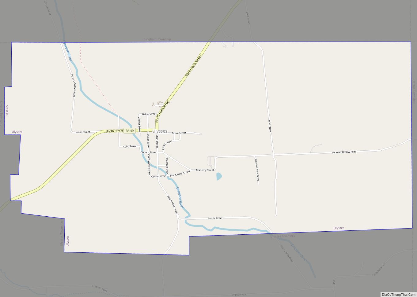 Map of Ulysses borough, Pennsylvania