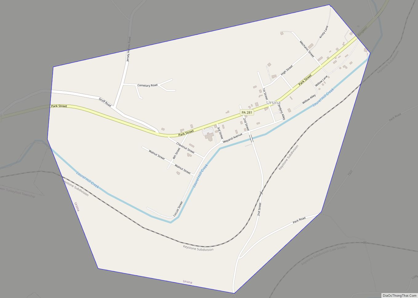 Map of Ursina borough