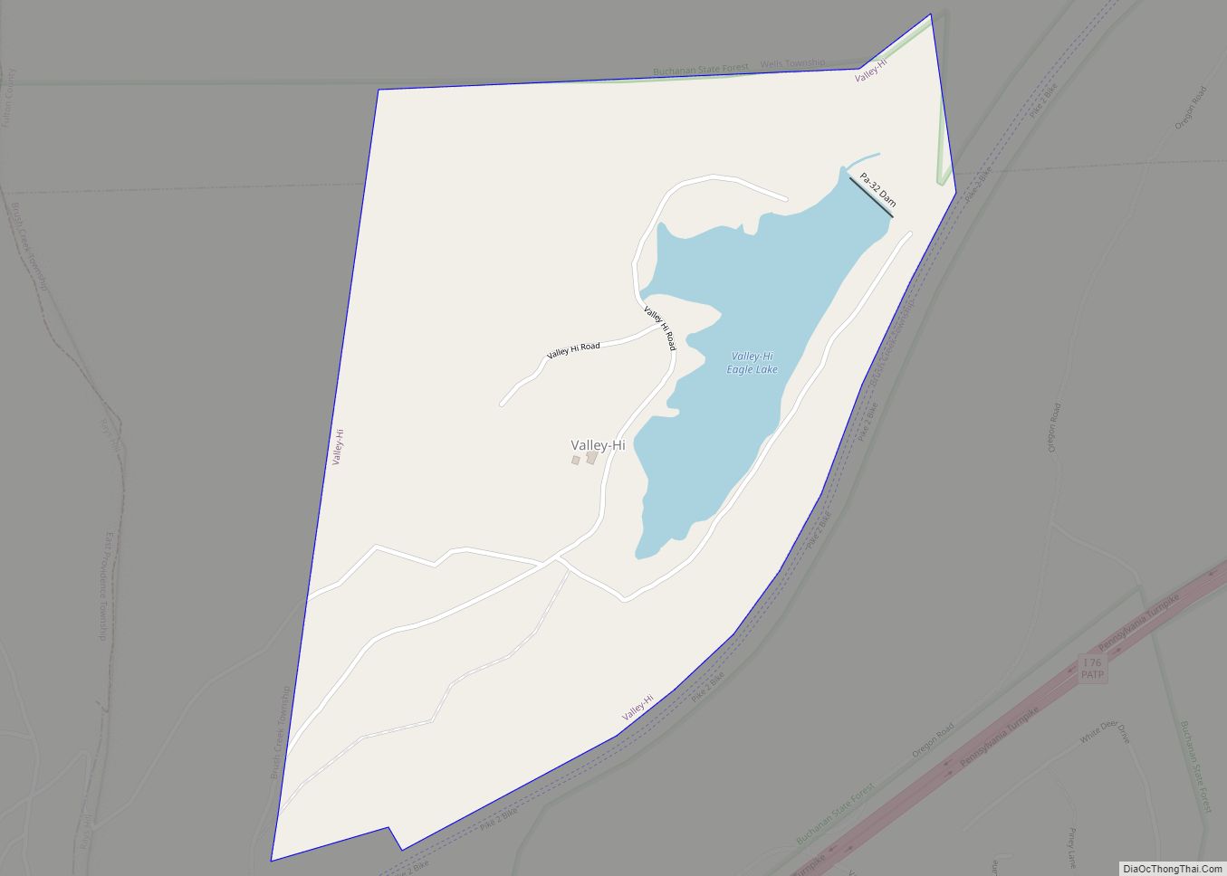 Map of Valley-Hi borough