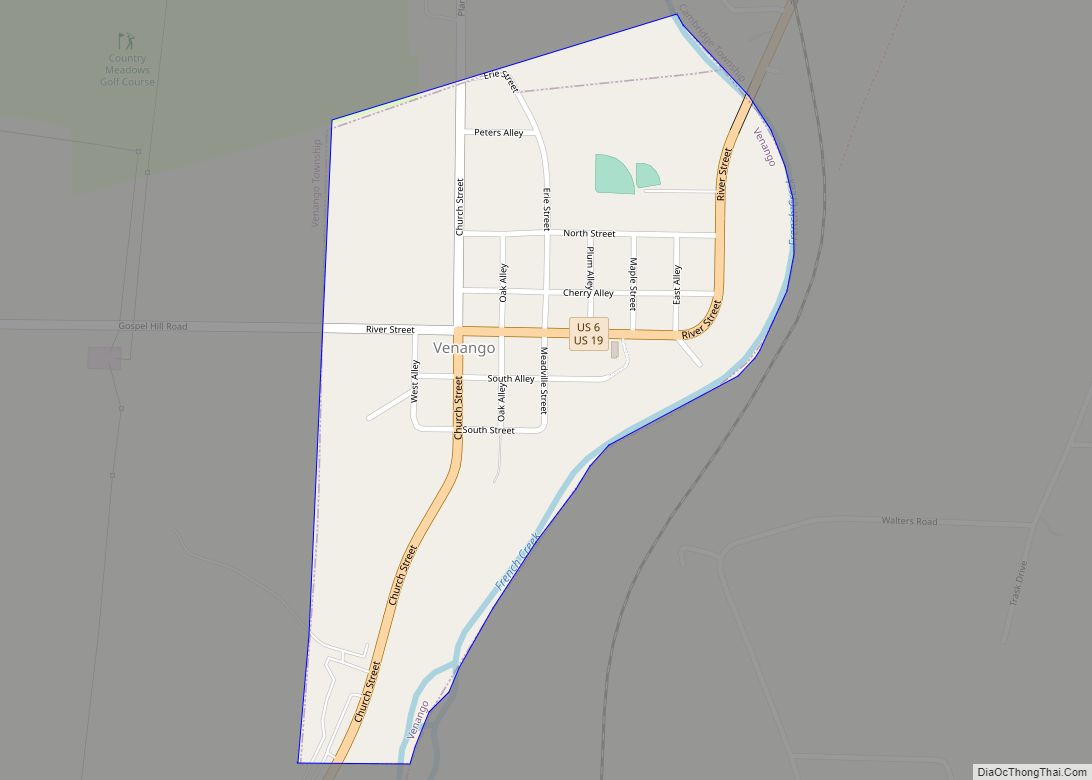 Map of Venango borough, Pennsylvania