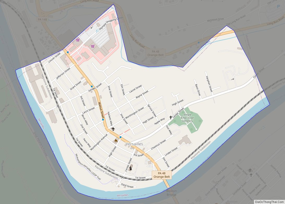 Map of Versailles borough, Pennsylvania