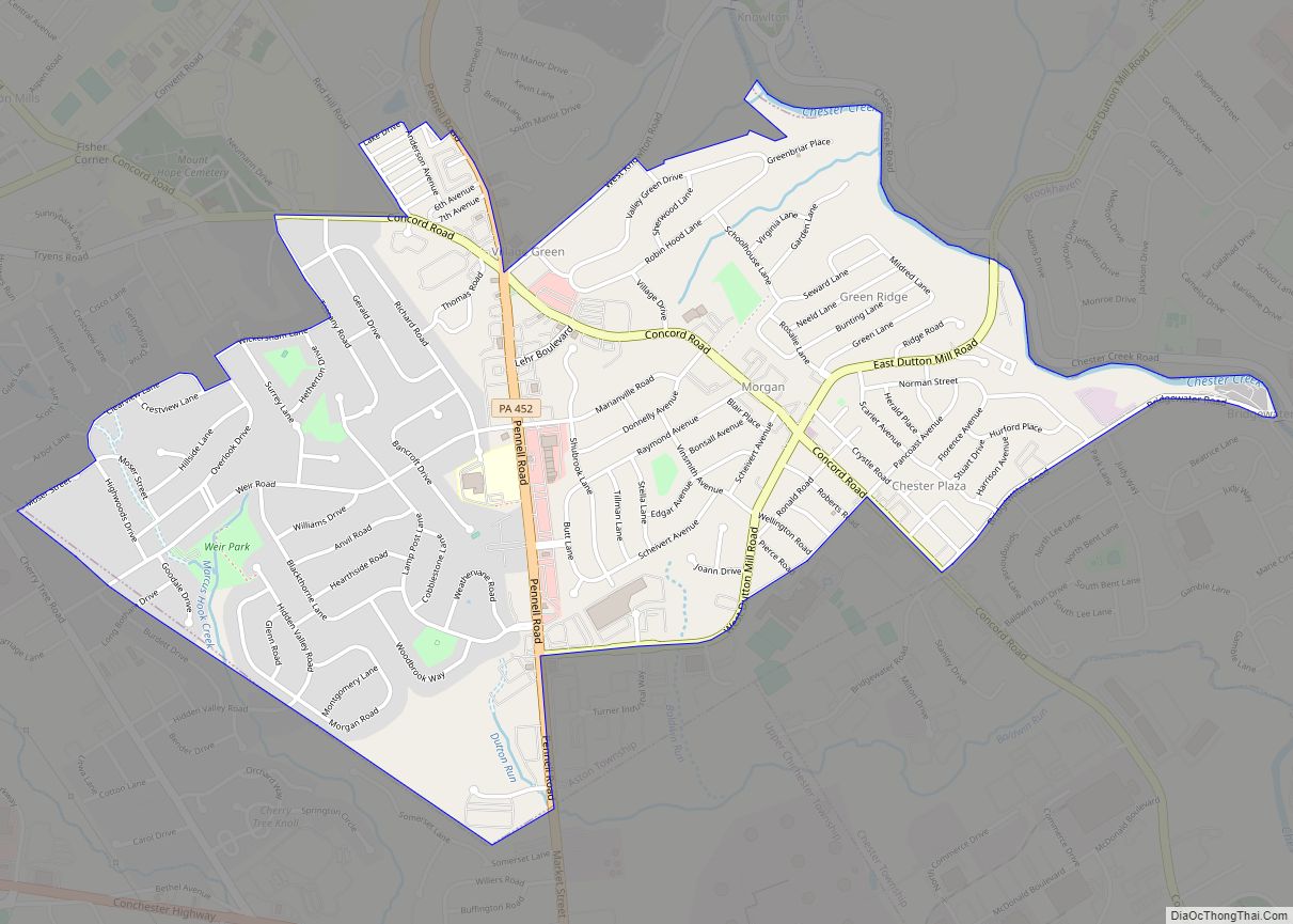 Map of Village Green-Green Ridge CDP