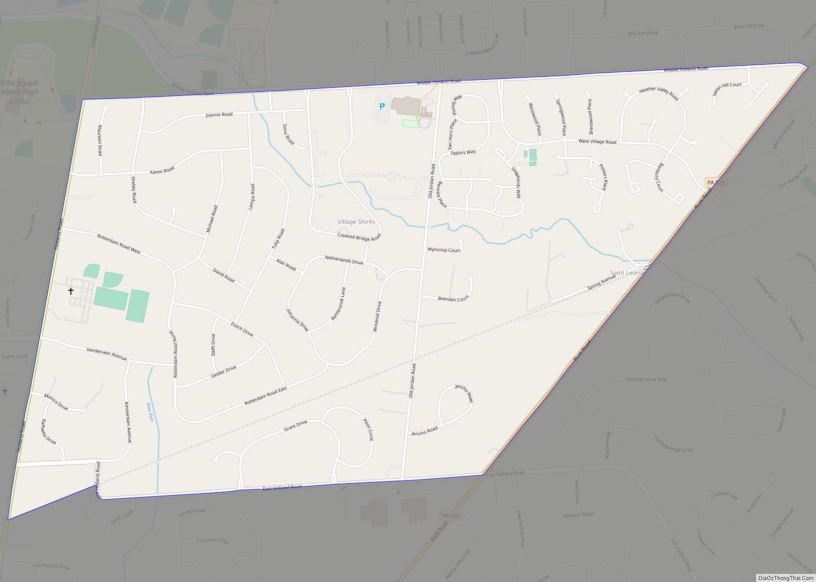 Map of Village Shires CDP