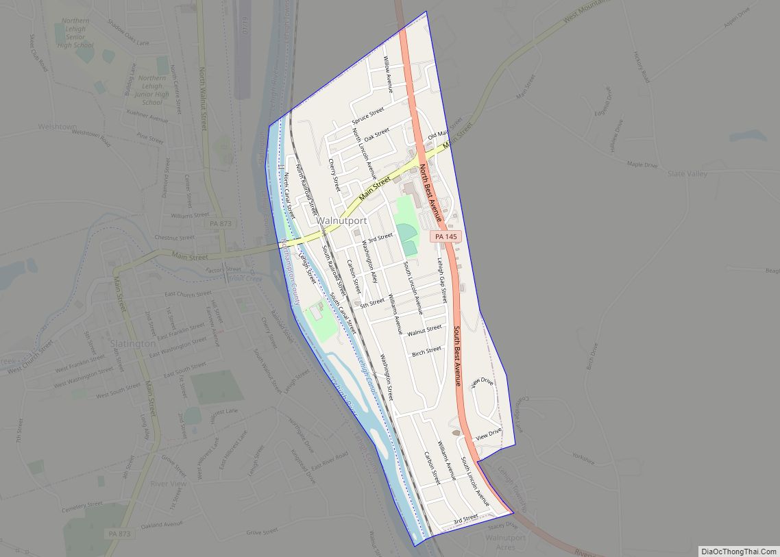 Map of Walnutport borough