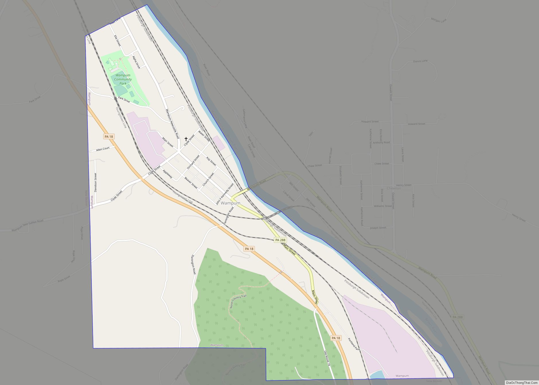 Map of Wampum borough