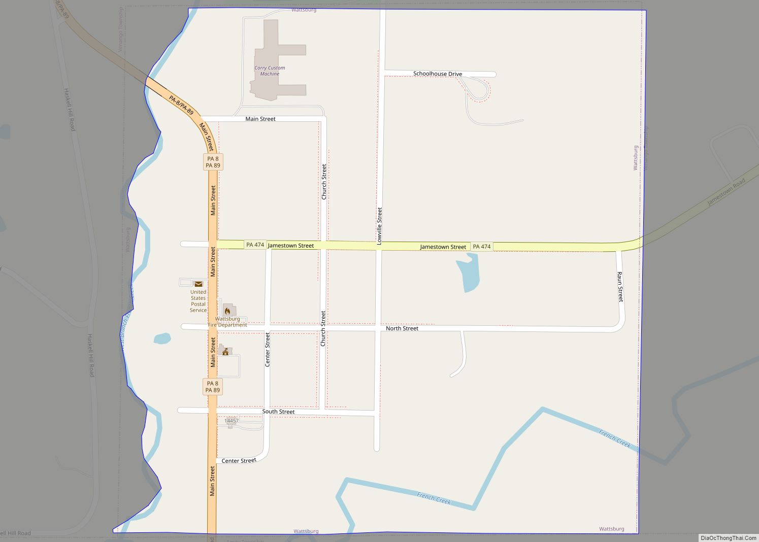 Map of Wattsburg borough