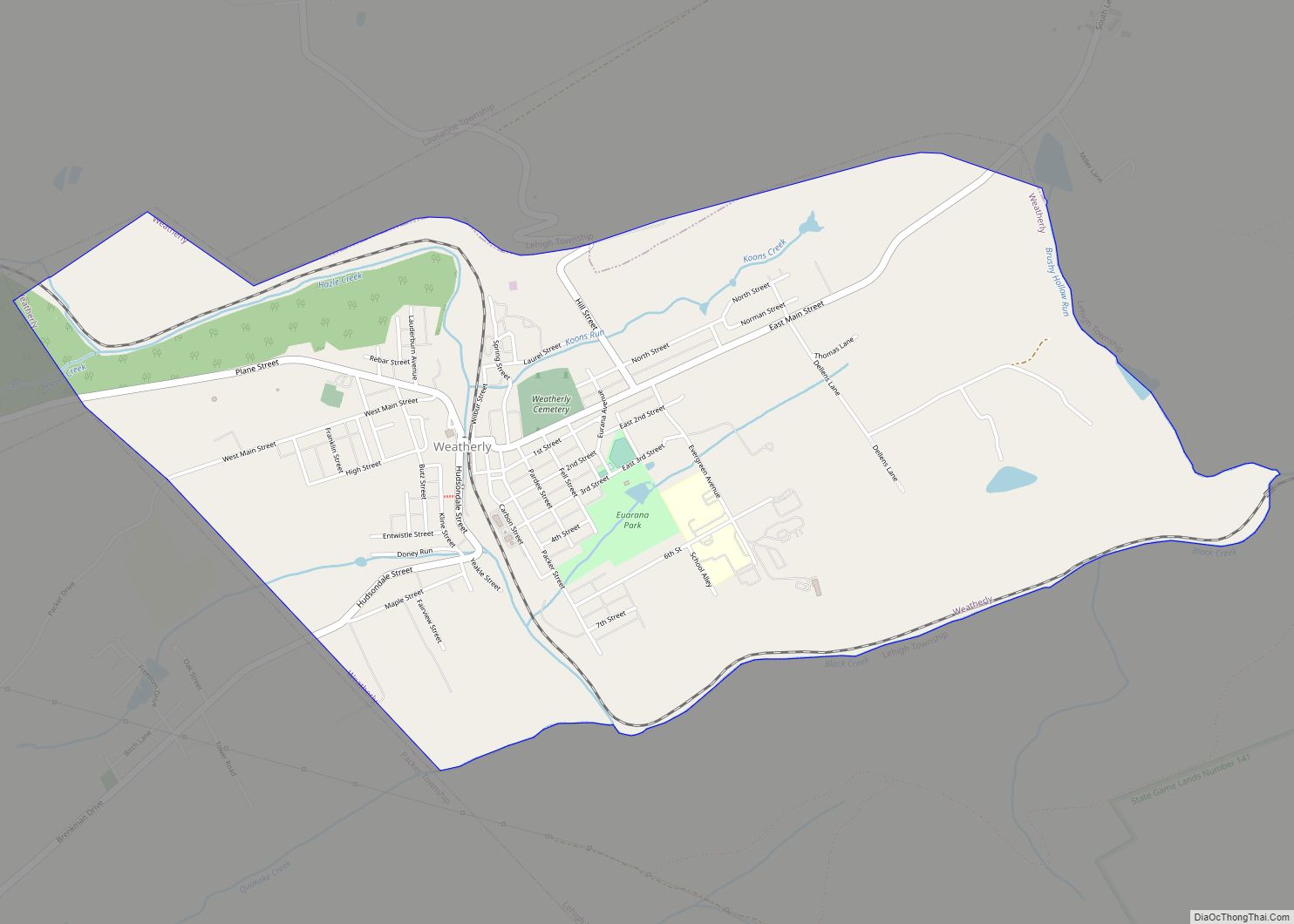 Map of Weatherly borough