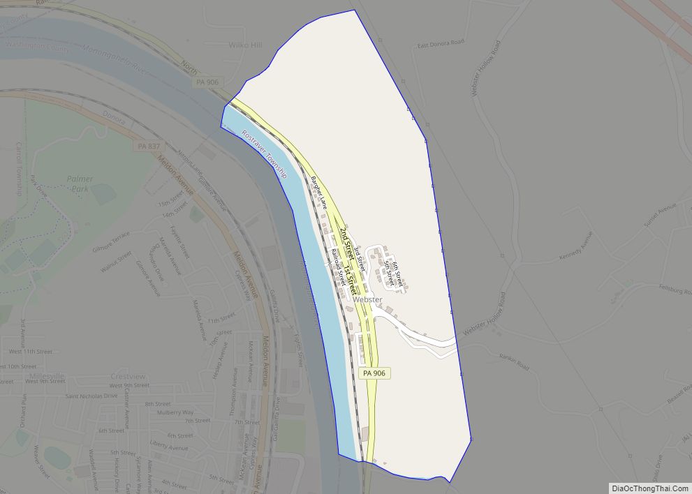 Map of Webster CDP, Pennsylvania