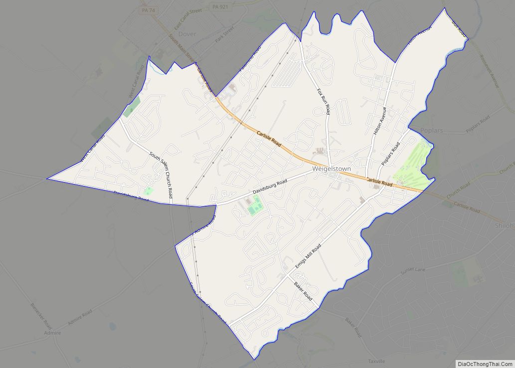 Map of Weigelstown CDP