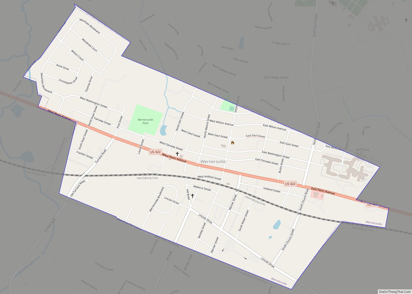 Map of Wernersville borough