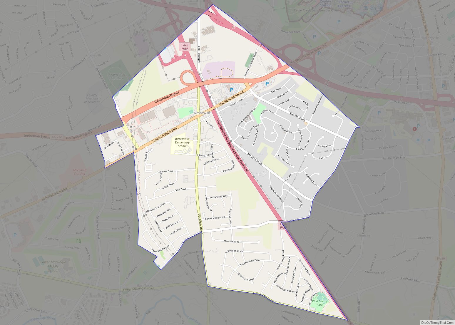 Map of Wescosville CDP