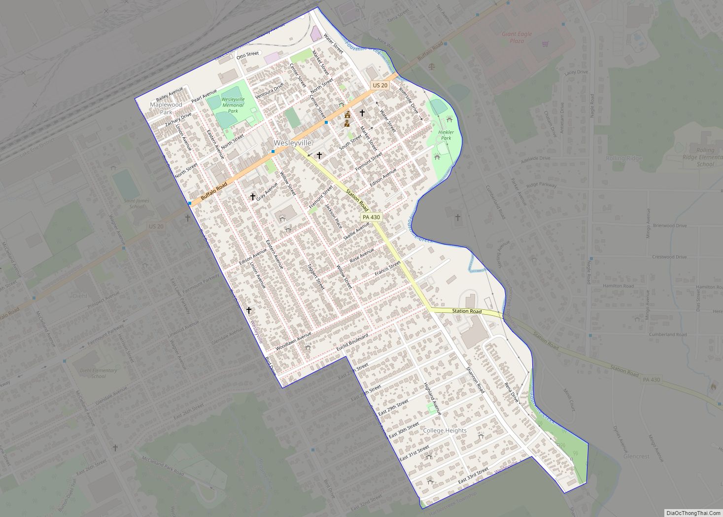 Map of Wesleyville borough