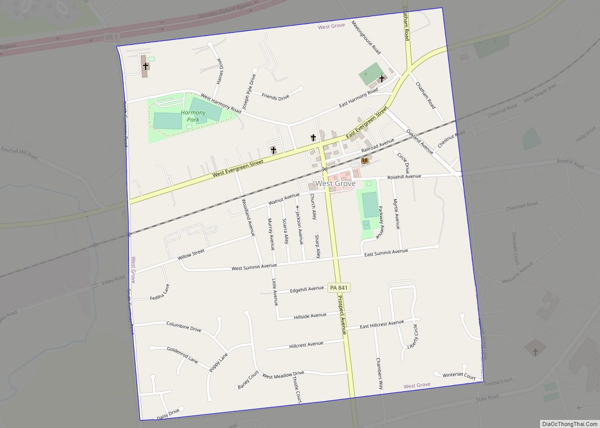 Map of West Grove borough