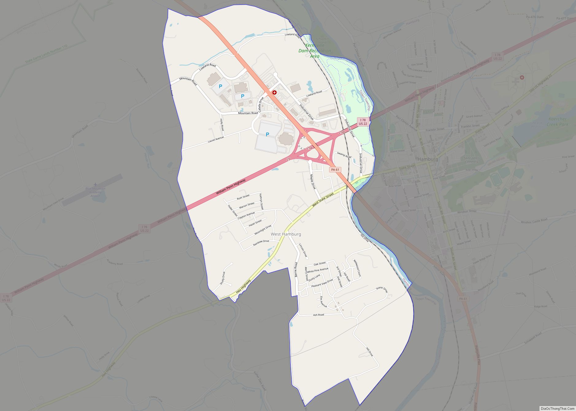 Map of West Hamburg CDP